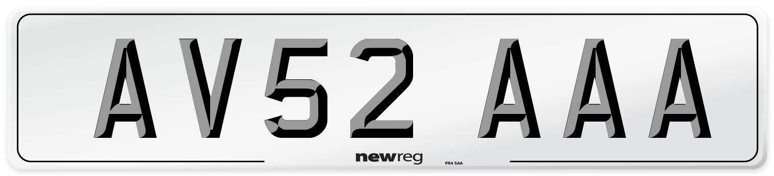 AV52 AAA Number Plate from New Reg